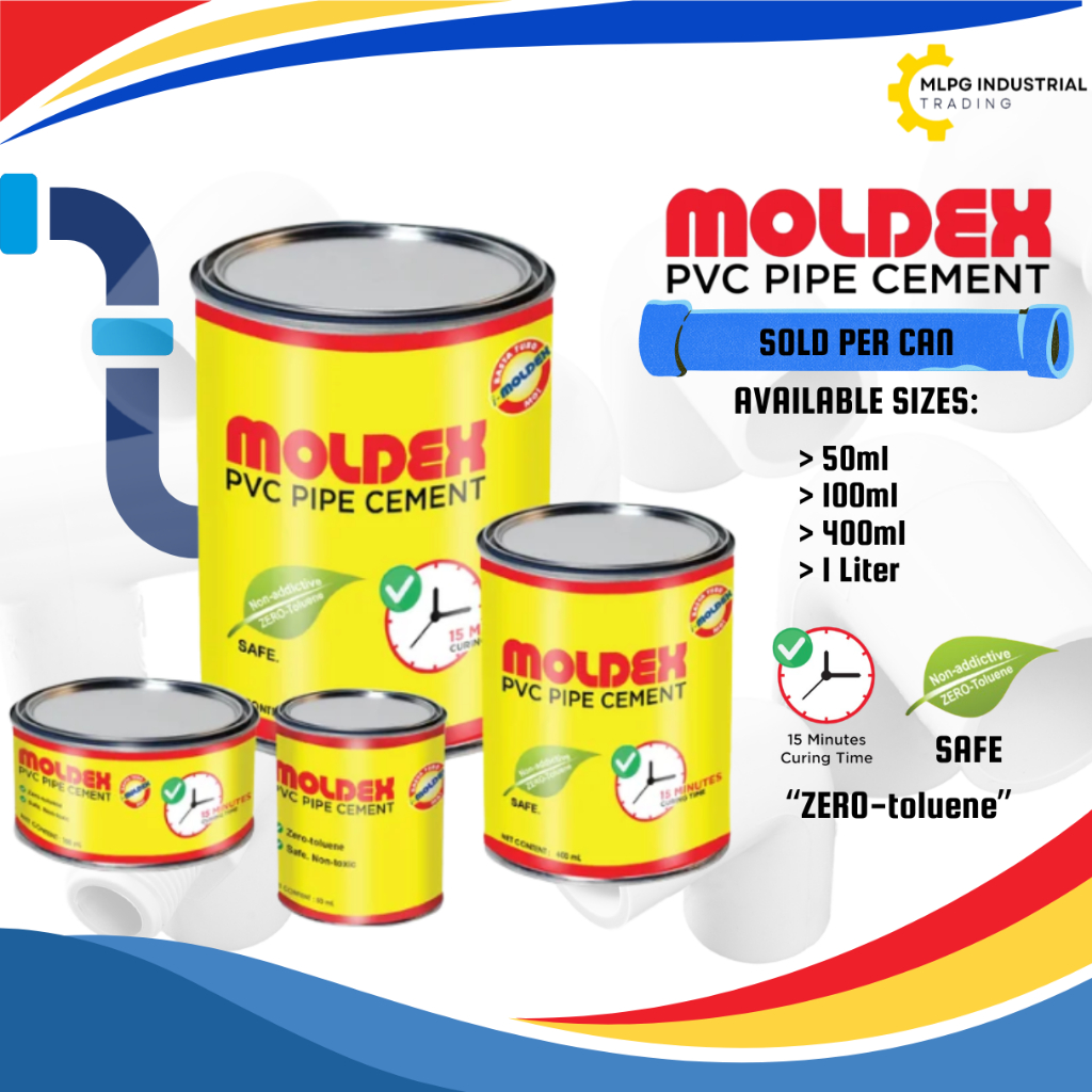 Moldex PVC Pipe Cement | ( 50ML | 100ML | 400ML | 1Liter ) | PER PC ...
