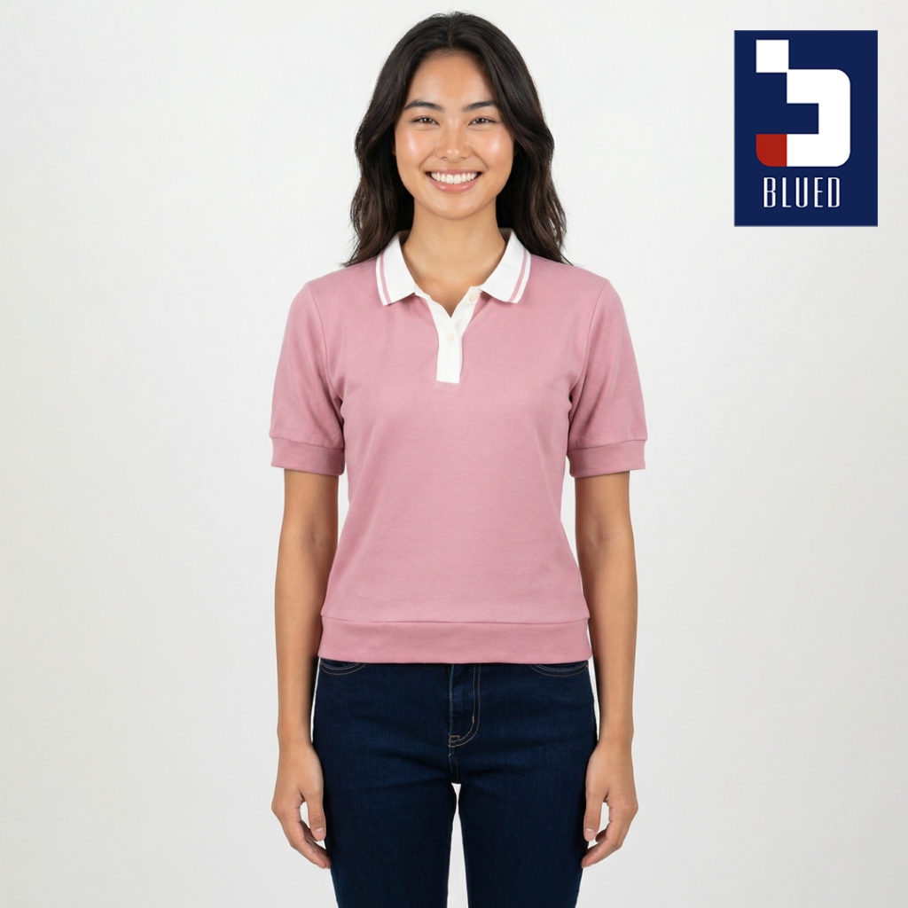 Blued Jhara Short Sleeves Collared Ladies Top Blouse Polo Shirt for ...