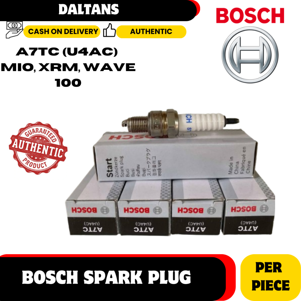 BOSCH SPARK PLUG ORIGINAL 100% U4AC FOR MIO, XRM, WAVE 100 | Shopee ...