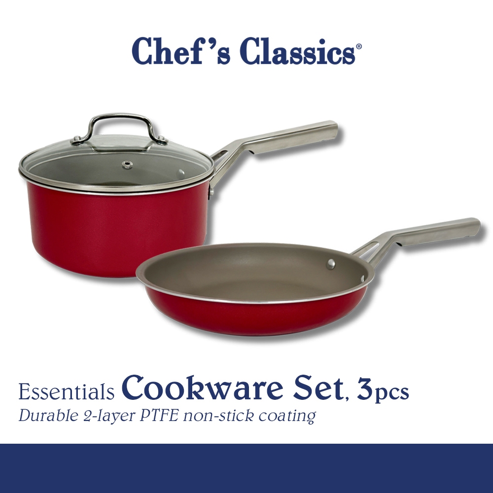 Chef's Classics Essentials Non-Stick Cookware Set, 3pcs | Shopee ...
