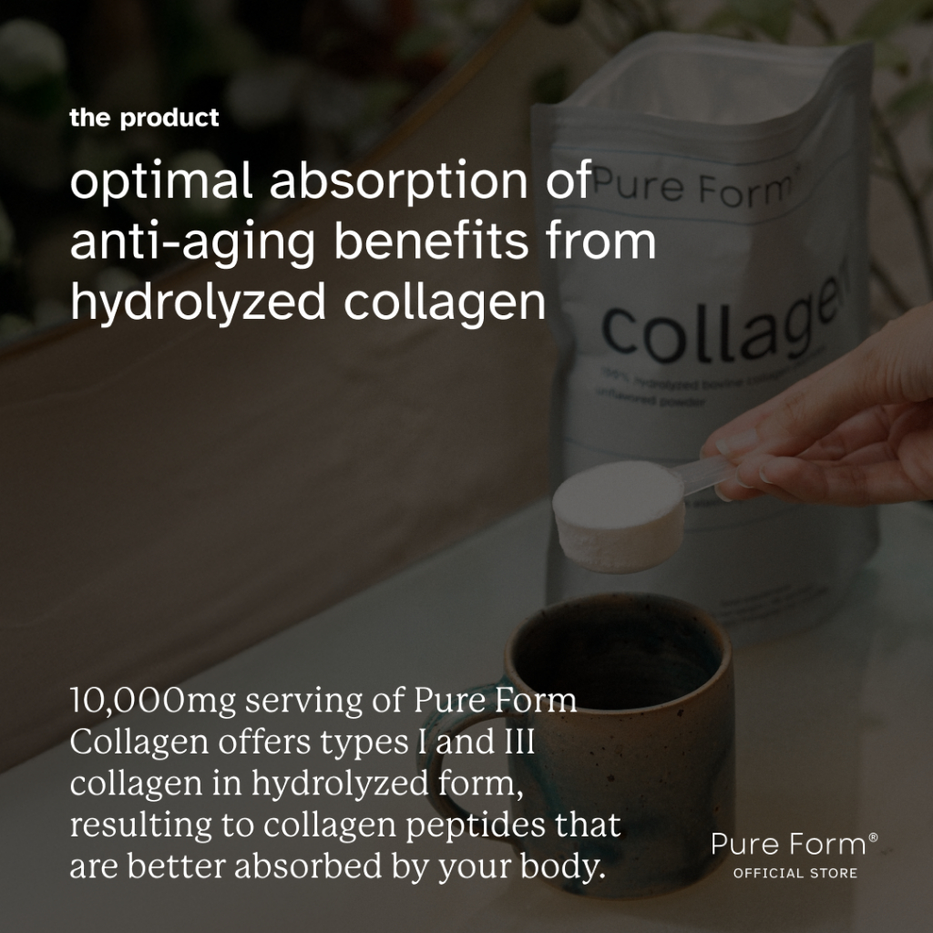 Pure Form® Collagen | 10,000mg Type 1 & 3 Bovine Collagen Peptide ...