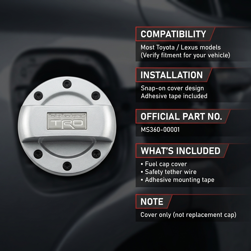 TRD Fuel Cap Cover with Tether MS360-00001 [Direct from Japan