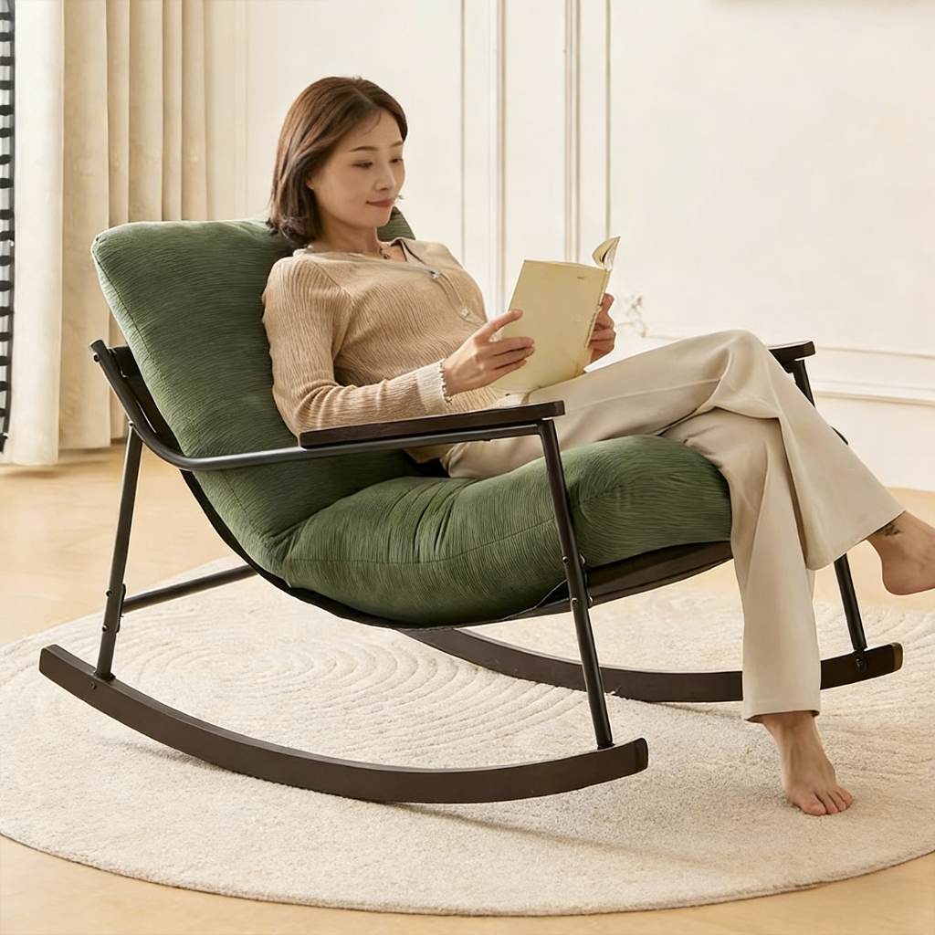 Living Room Rocking Chair Recliner Vintage Style with Footrest for ...