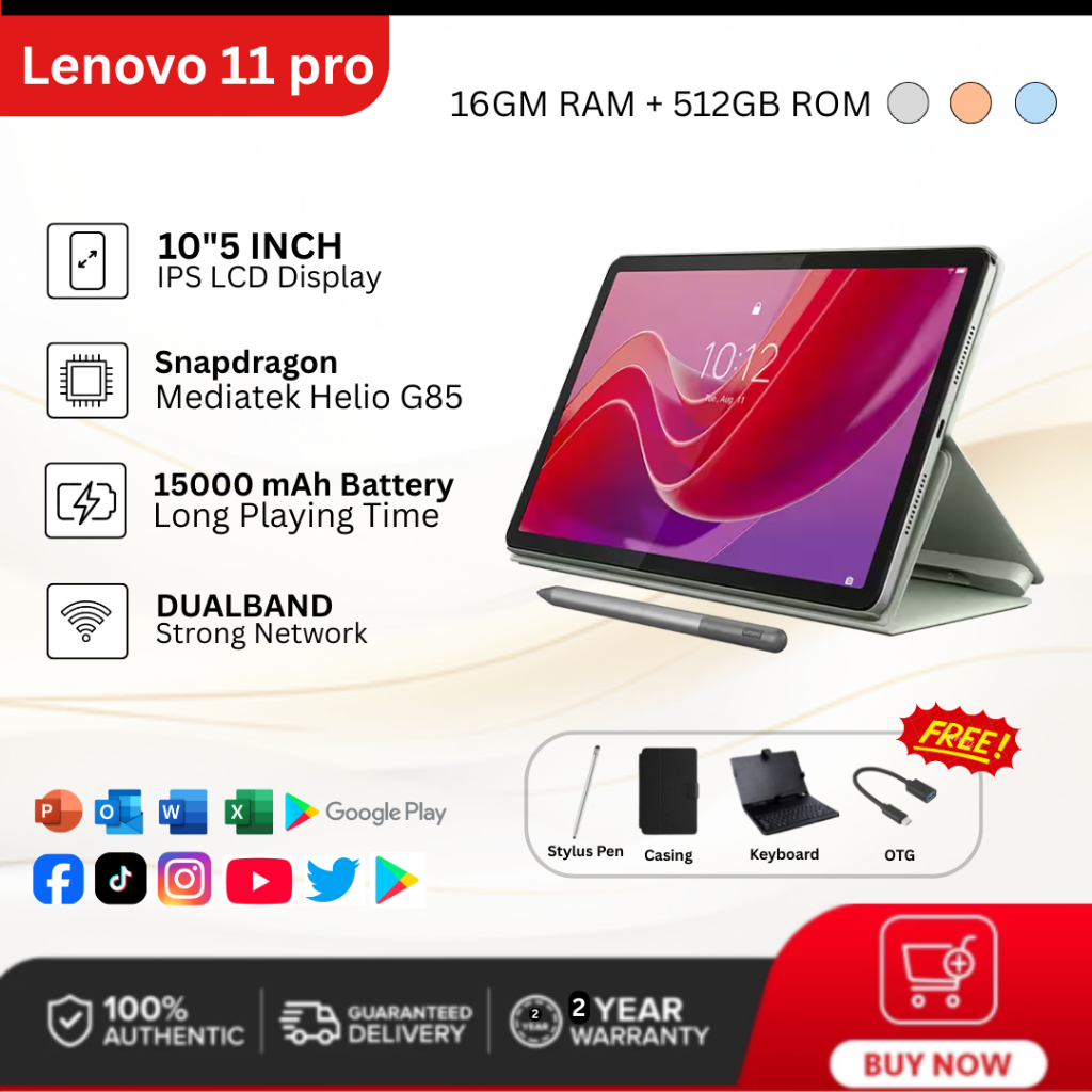 Pad Pro Tablet | 16GB RAM + 512GB ROM | 4G SIM + WiFi | For Study ...