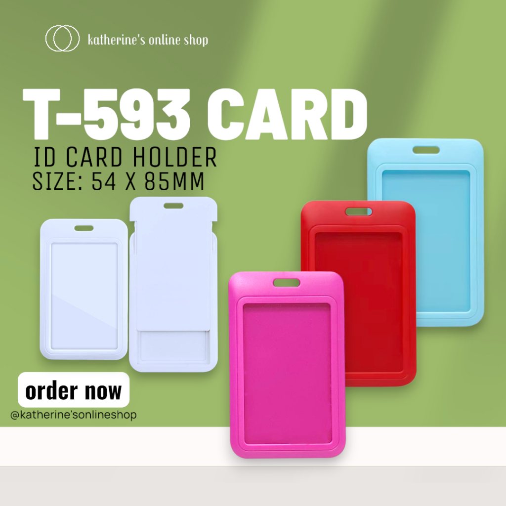 T-593 Sliding Solid Color Card Holder Name Tag Slide Design Student ID ...