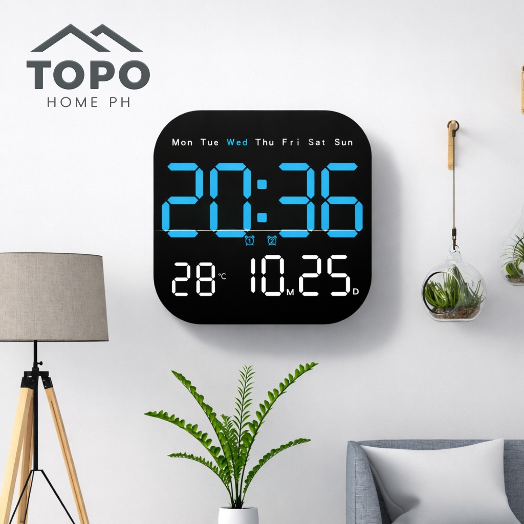TOPO HOME PH Multifunctional Standing & Wall Clock Digital Electronic ...