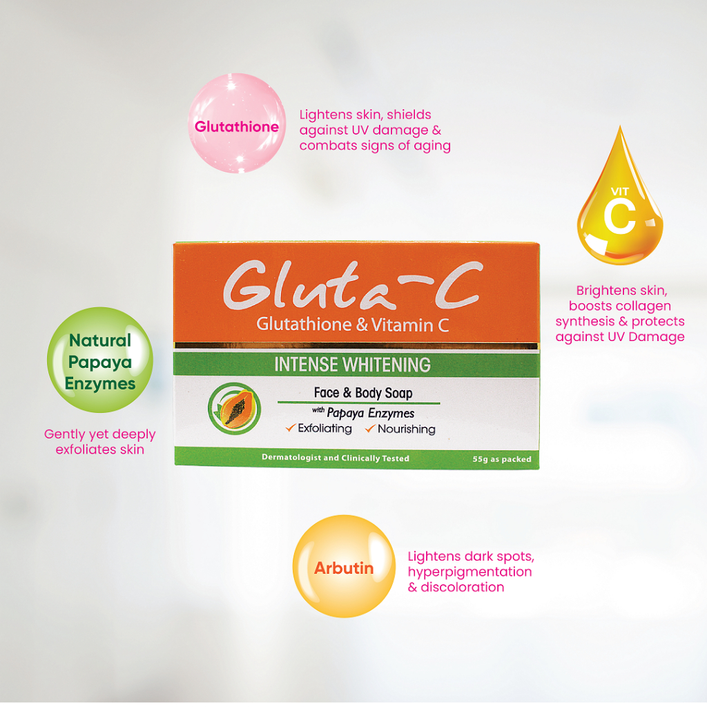 Set of 3)Gluta-C Intense Whitening Papaya Face & Body Soap 55gms x 3 |  Shopee Philippines