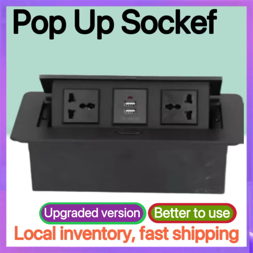 Socket 2 USB Home Retractable Table Plug Hidden Electrical Outlet Pull ...