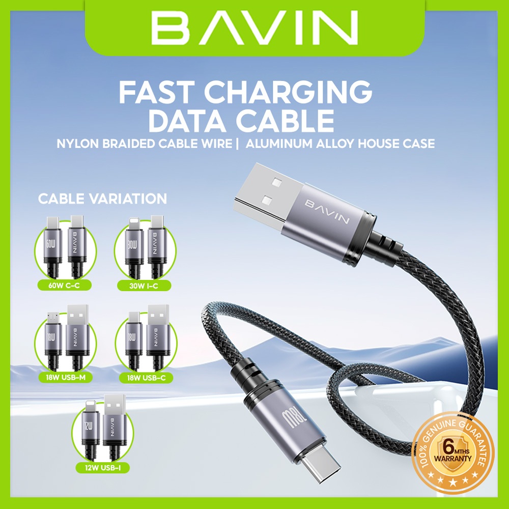 BAVIN CB364 60W PD Fast Charging Aluminum Alloy Data Cable w/ 1 Meter ...
