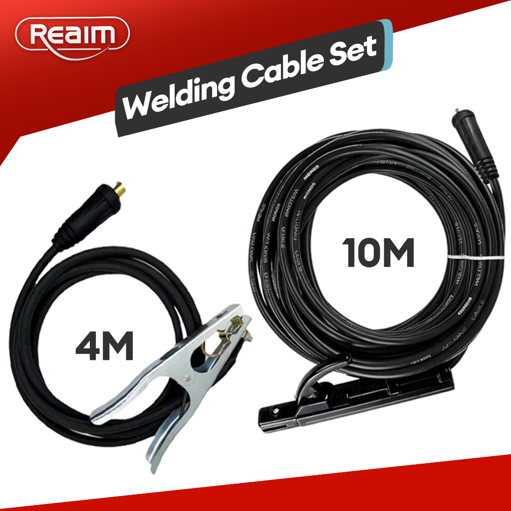 REAIM Welding Cable Set 4M Ground Cable 10M Welding Cable 300A ...