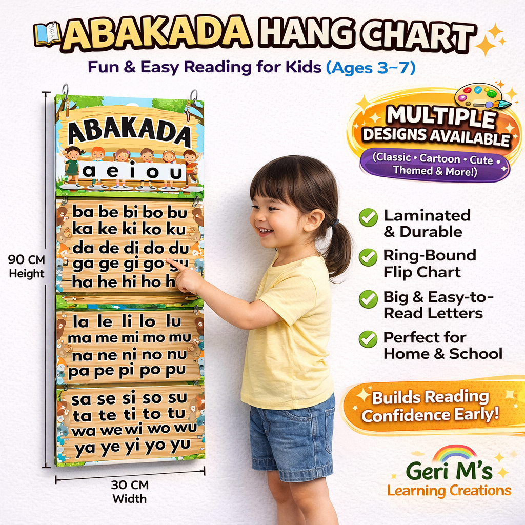 Laminated ABAKADA Reading Wall Hanging Chart Magbasa sa Filipino ...