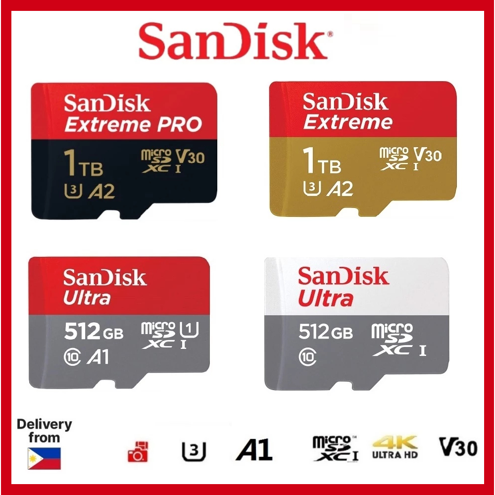 SanDisk Memory Card 1TB 512GB 256GB 128GB 64GB 32GB 16GB A1 A2 For CCTV ...