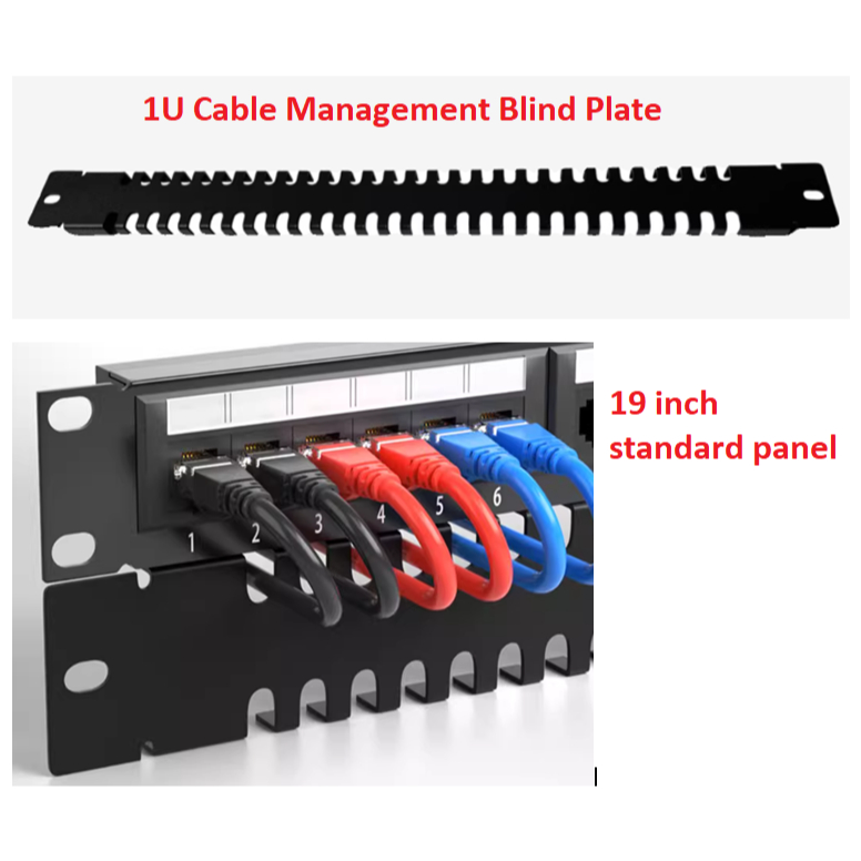 1U 19 inch Metal Cable Management Blind Plate Cable Manager Rack ...