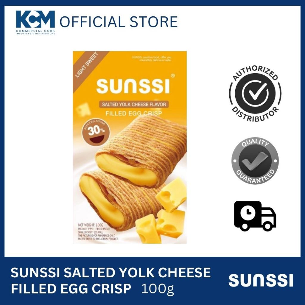 Sunssi Salted Egg and Cheese Filled Egg Crisp 100g | Flat Wafer Roll ...