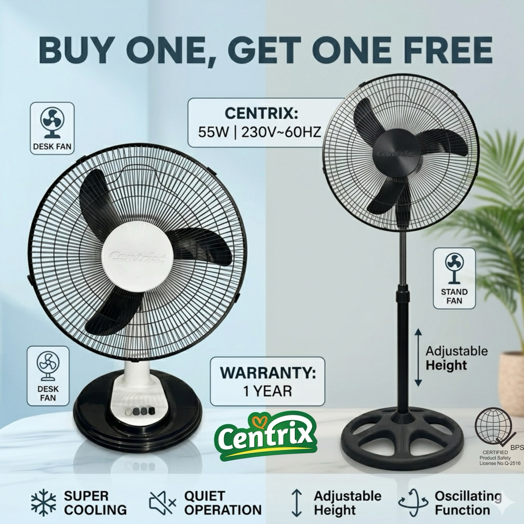 Centrix BUY 1 TAKE 1 STAND FAN DESK FAN PER PC 16 Inches Industrial ...