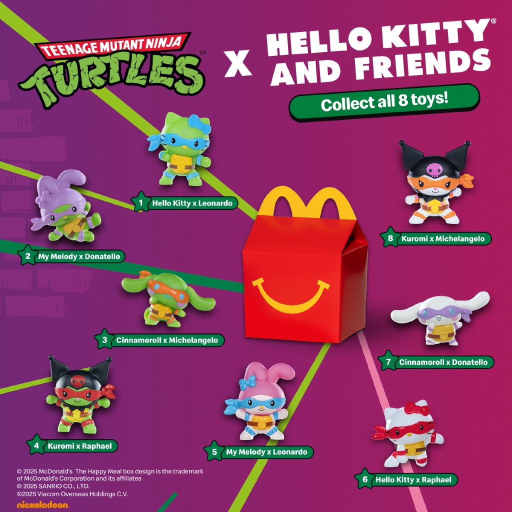 2025 McDo Happy Meal TMNT x Hello Kitty and Friends Complete Set ...