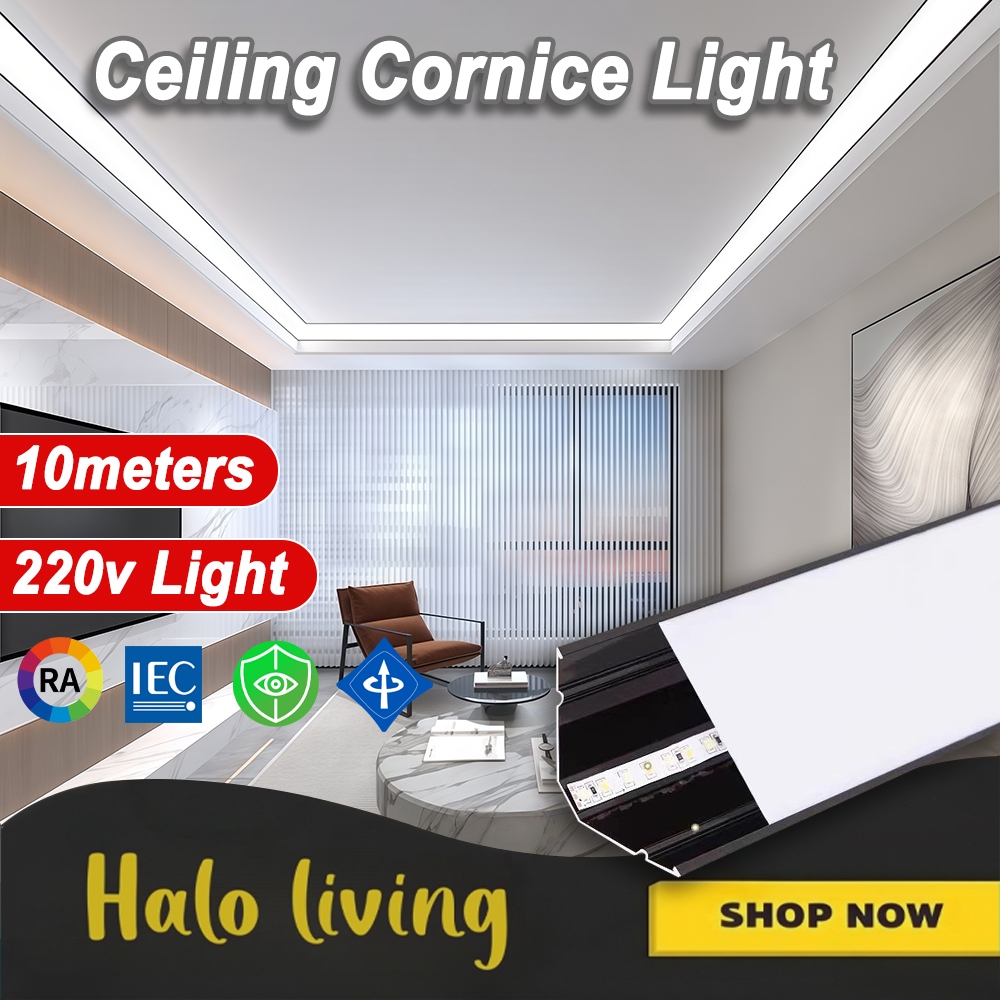 Ceiling Cornice Light Top Corner Ceiling Flush Mounted Drywall PC ...