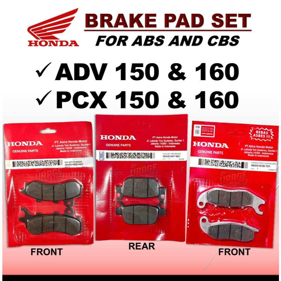HONDA BRAKE PAD Front & Rear SET | ABS & CBS | HONDA ADV 150 / 160 ...