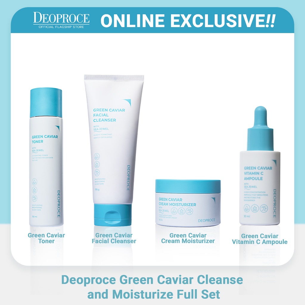 Deoproce Green Caviar Cleanse and Moisturize Full Set (Facial Clean ...