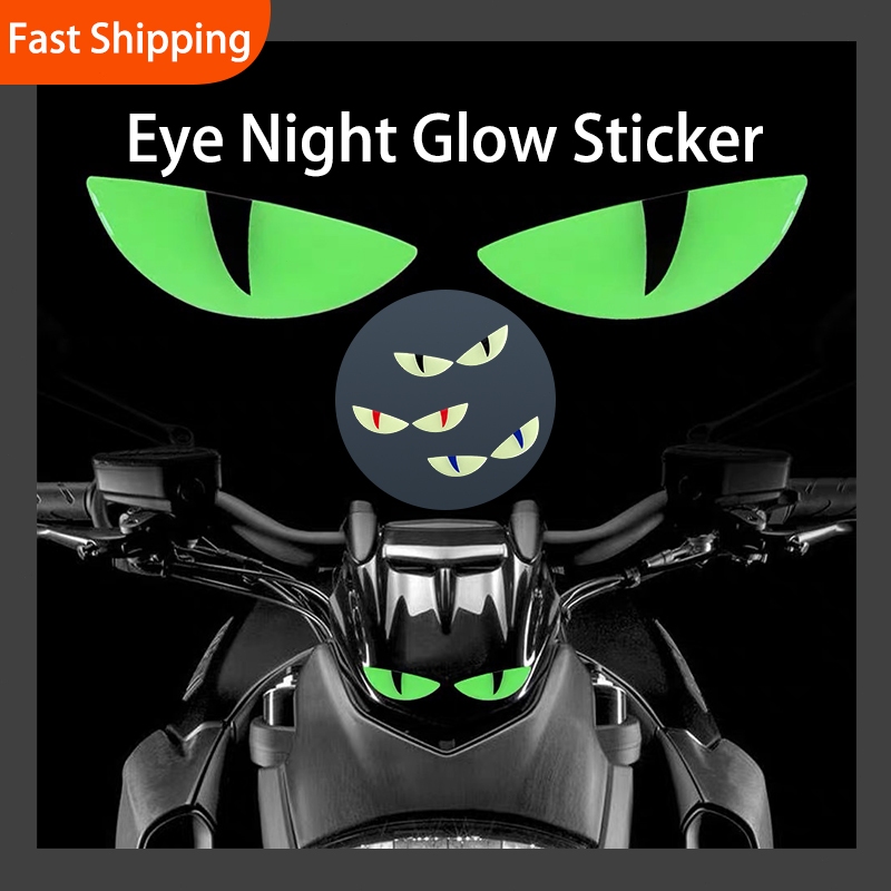 Motorcycle Luminous 3D Stickers Devil Eyes Reflective Stickers Warning ...