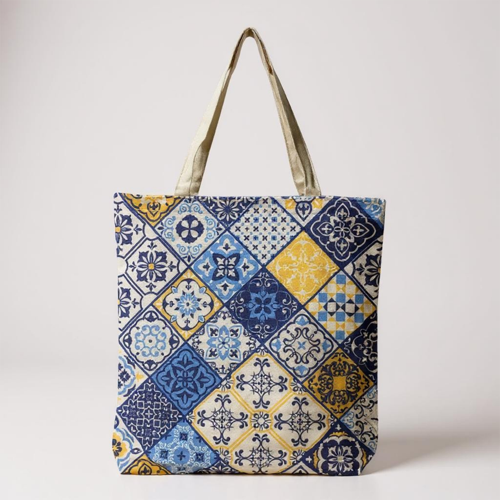RETRO ETHNIC TILES PATTERN BIG CAPACITY SHOULDER BAG TOTE BAG SHOPPING ...