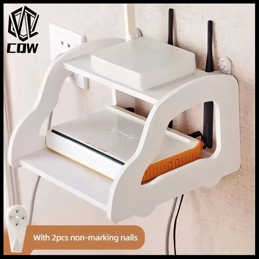 CQW Wireless Wood Wifi Router Storage Box panel Shelf Wall Hanging ...