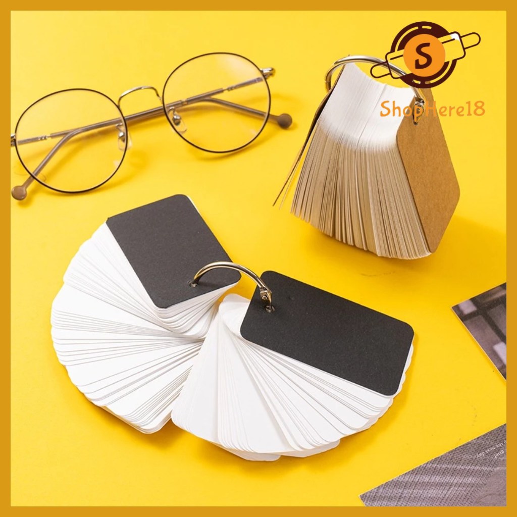 IKQPH 100 Pages Iron Ring Notepad Word Study Card Portable Memo Pad ...