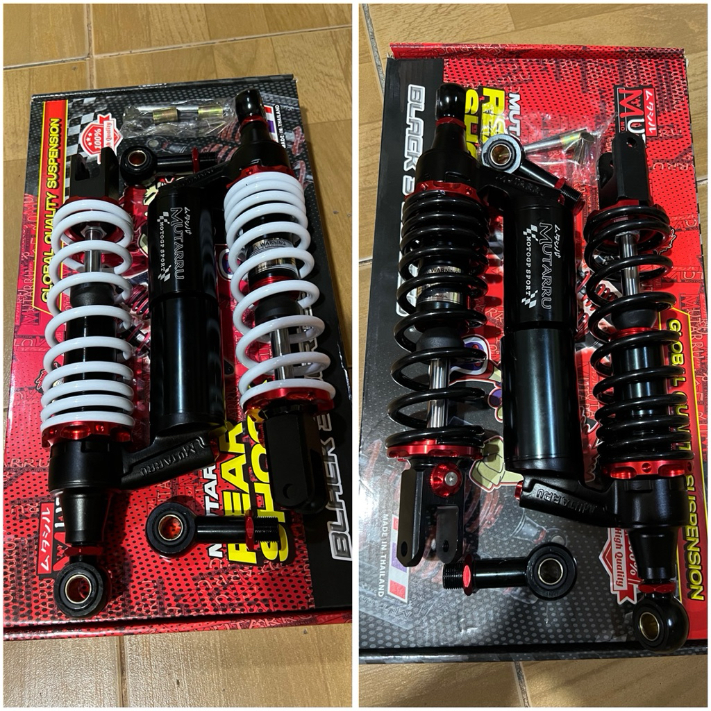 Mutarru Scooter Rear Shock MUT-03 Black Series NMAX 305mm-330mm white ...