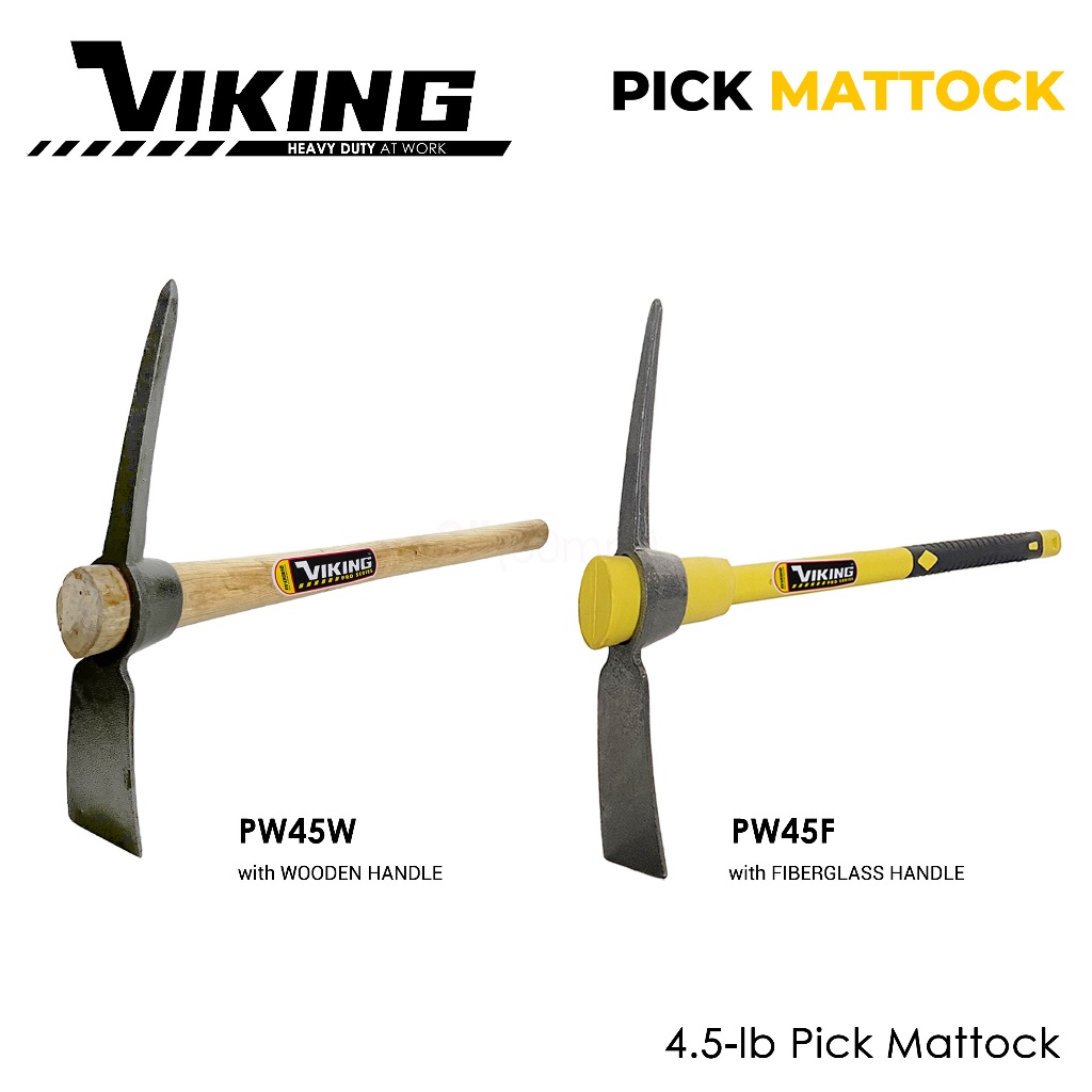 Viking 4.5lb Pick Mattock for Gardening Heavy Duty Tool for Digging ...