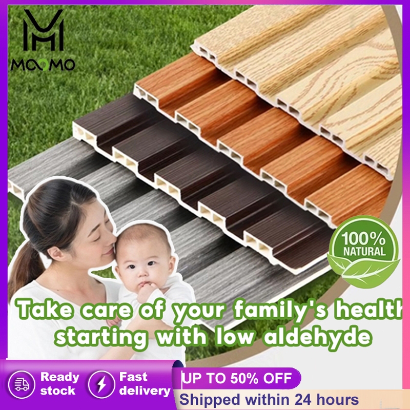 Fluted wall panel Dinding Board Wood Strip Slat Decoration | Shopee ...