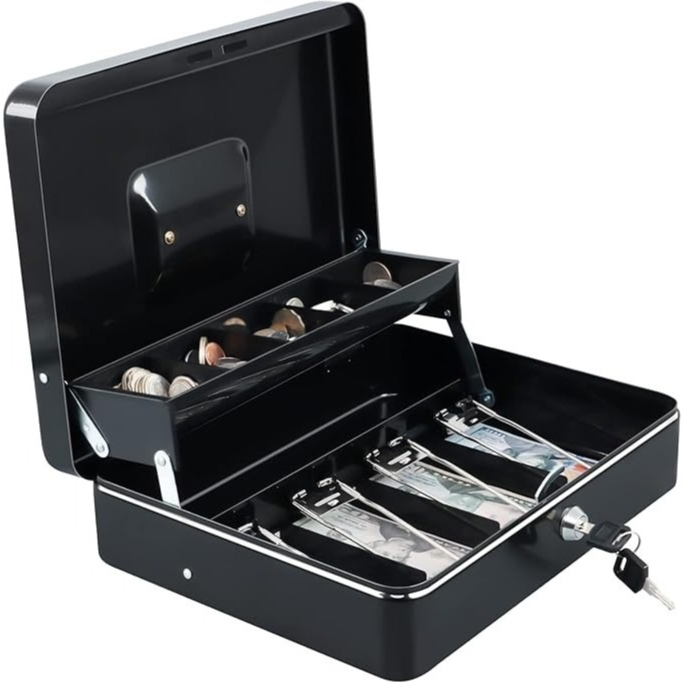 Cash Box Money Organizer Cash Box with Lock Cashier Cash Box Gcash Cash ...