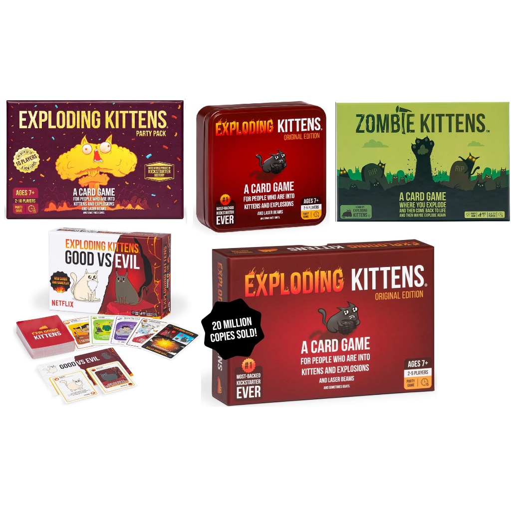 Exploding Kittens Card Game – Party Pack / Good vs Evil / Zombie ...
