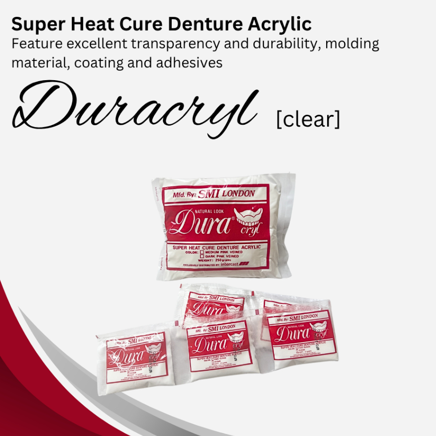 Duracryl Super Heat Cure Denture Acrylic Pink or Clear 21g, 250g, 1kg ...