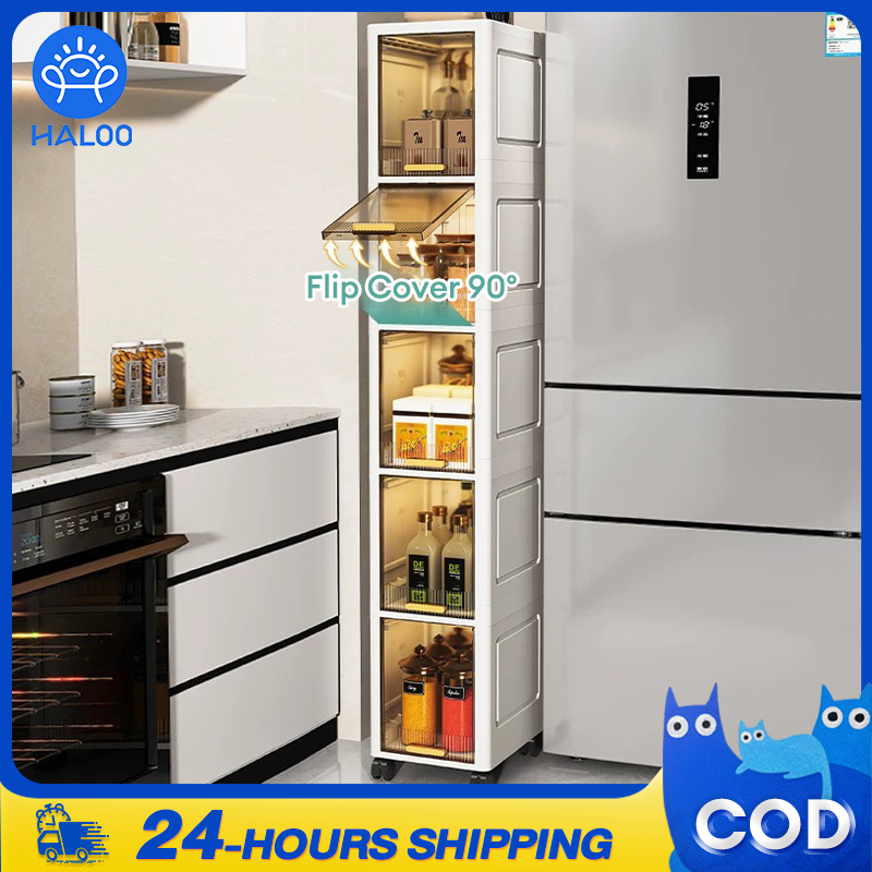 HALOO Kitchen Gap Storage Cabinet Slim Drawer Foldable Storage Cabinet ...