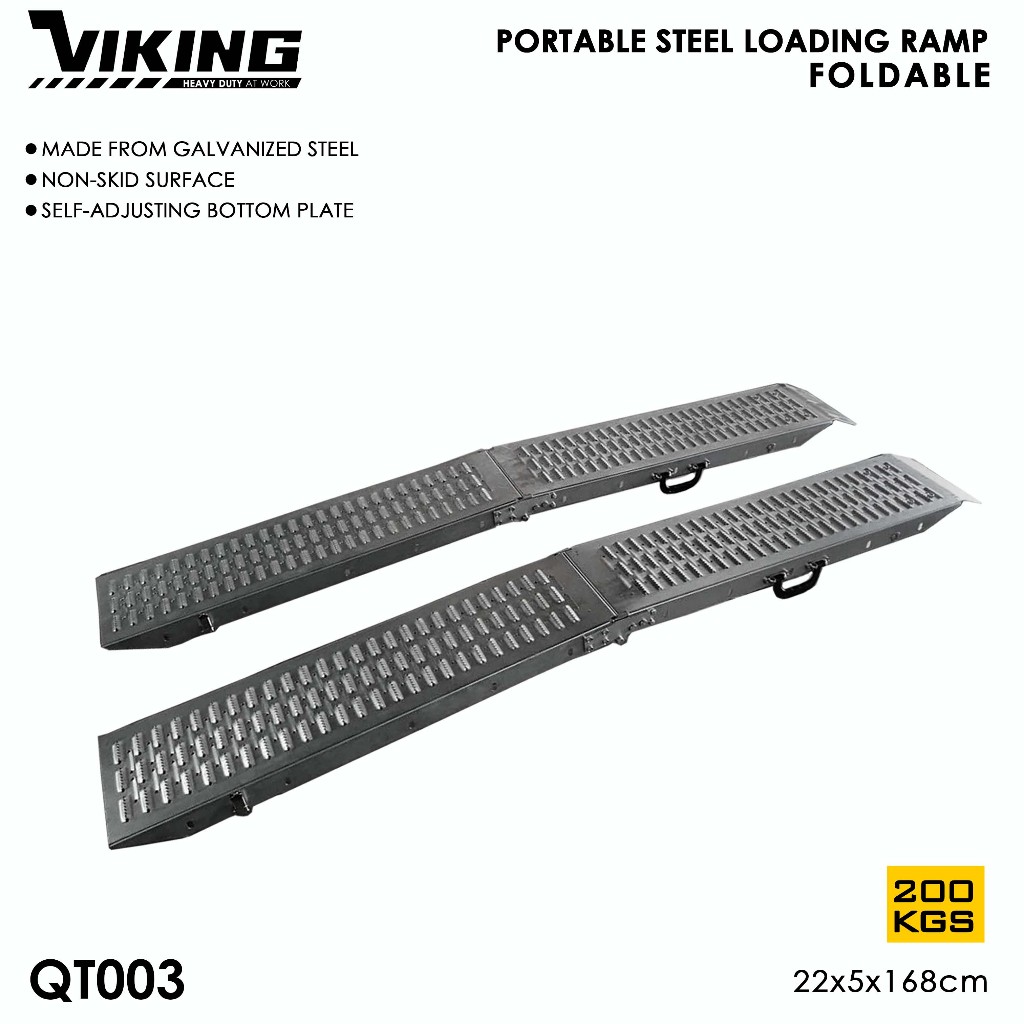Viking QT003 Foldable Steel Loading Ramp 200kg Capacity Galvanized ...