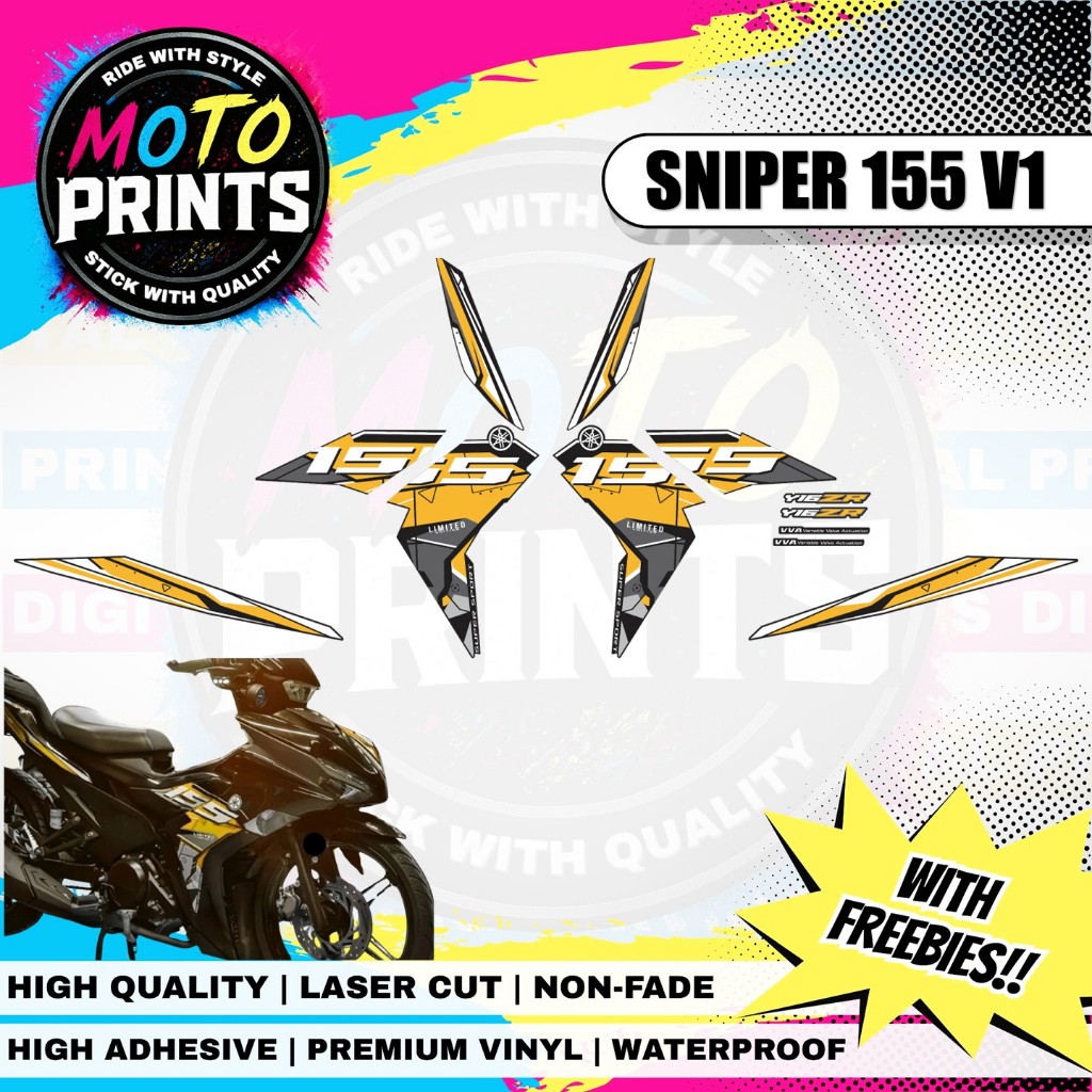 YAMAHA SNIPER 155 V1 NEW MALAYSIAN GUNDAM DECALS STICKER (WATERPROOF ...