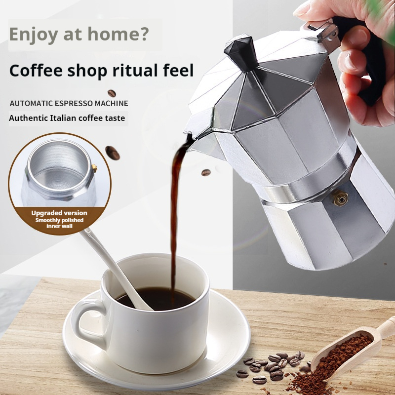 Moka Pot Italian Top Coffee Maker Moka Aluminum Espresso Cafeteria ...