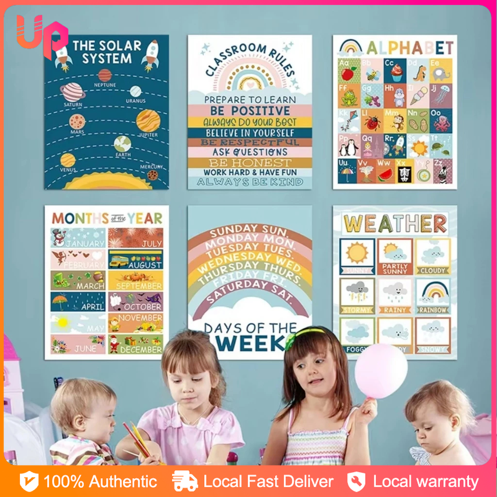 16pcs Chart for Kid Early Educational Set English Alphabet Numbers ...