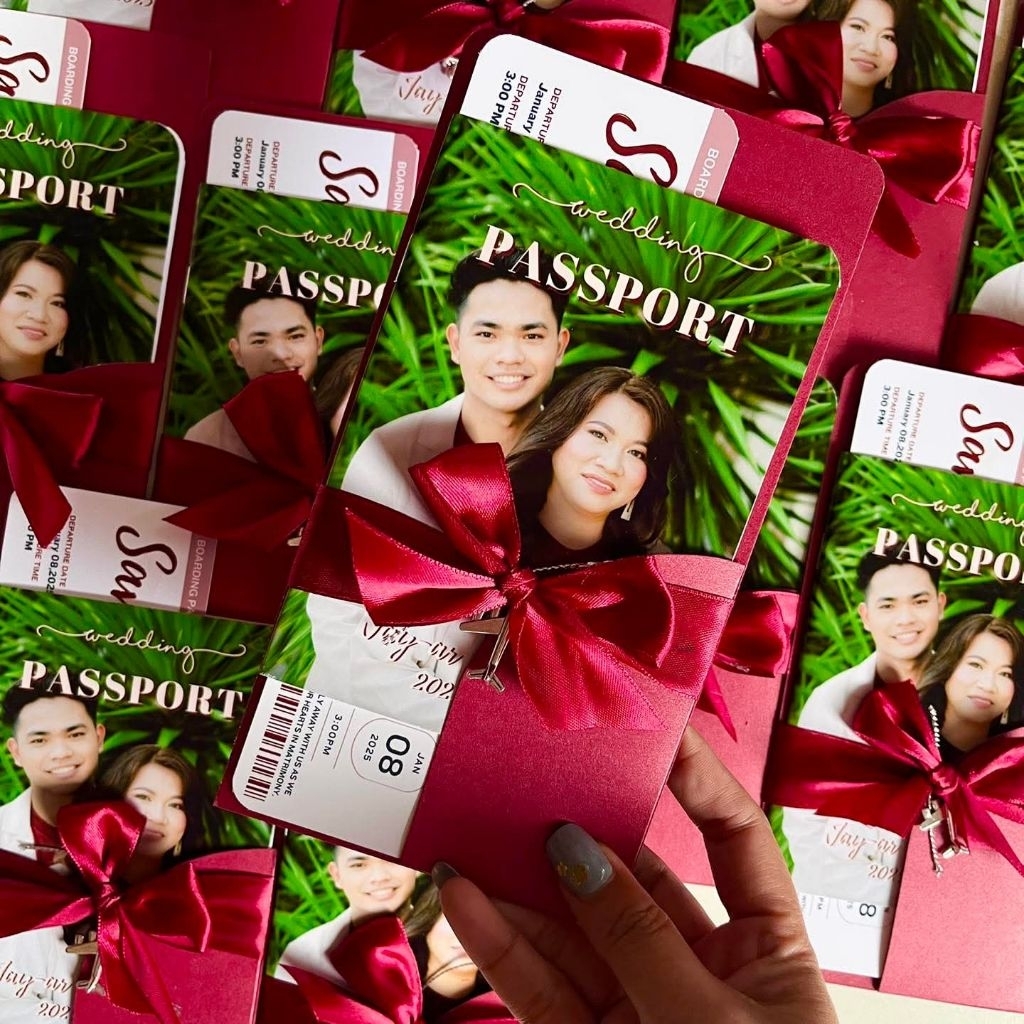 MAROON PASSPORT STYLE INVITATION CARDS 8 PAGES | Shopee Philippines