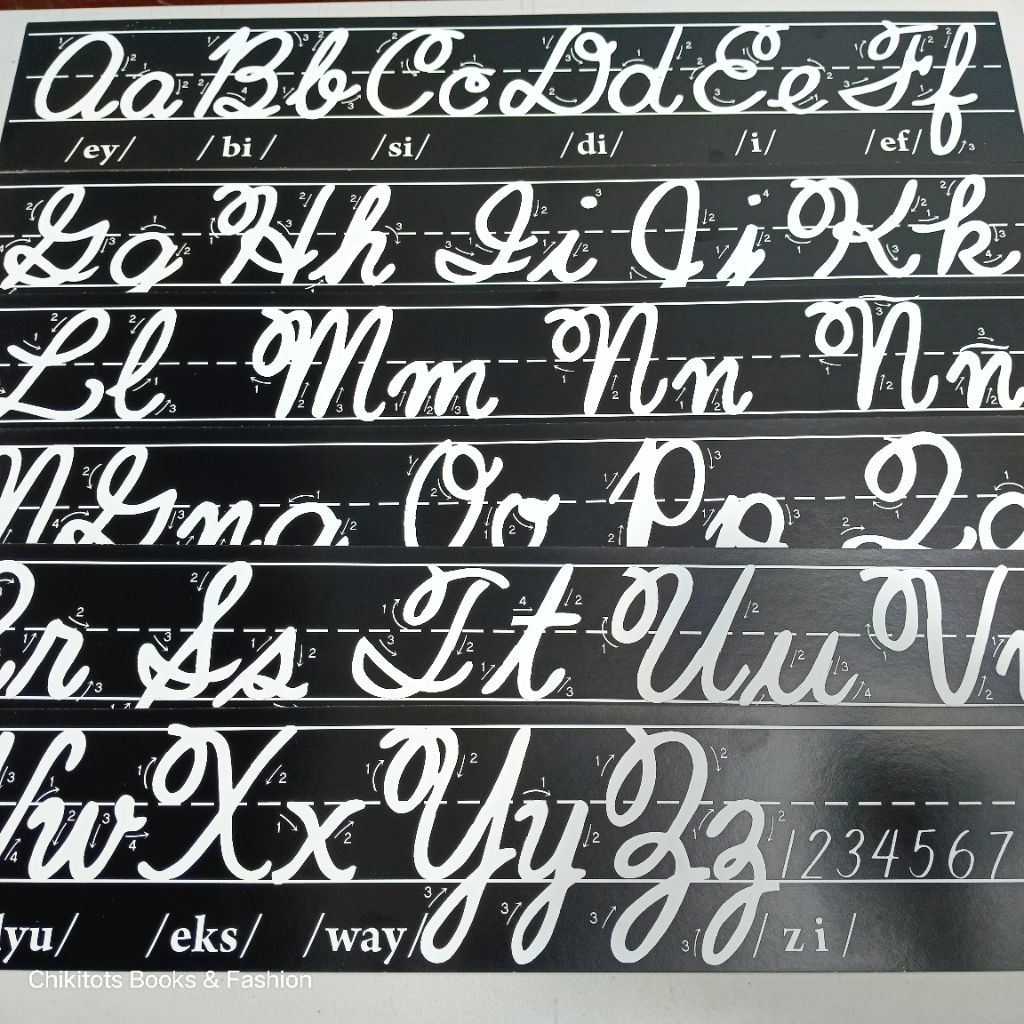 Black Stripe Cursive and Manuscript A-Z For School Classroom ...