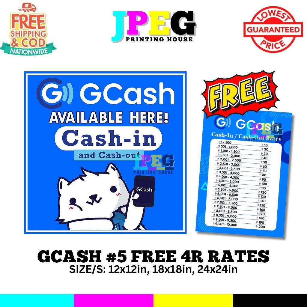 GCASH #5 FREE RATES Cash in/Out with High Quality Tarpaulin for ...