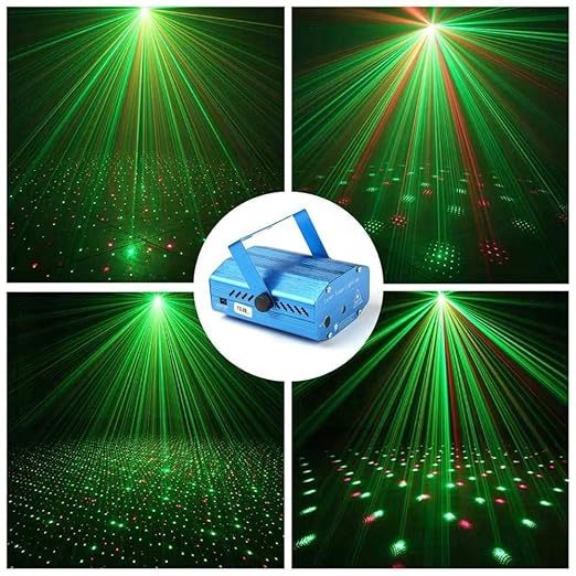 M&X Laser Stage Lighting Green Red LED Laser DJ Party Stage Light Black ...