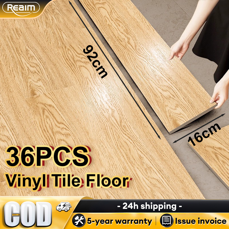 Lames De Vinyle Adhésives Aspect Bois - 4 Pièces - 91x15cm - Couleur Miel - Étanches
