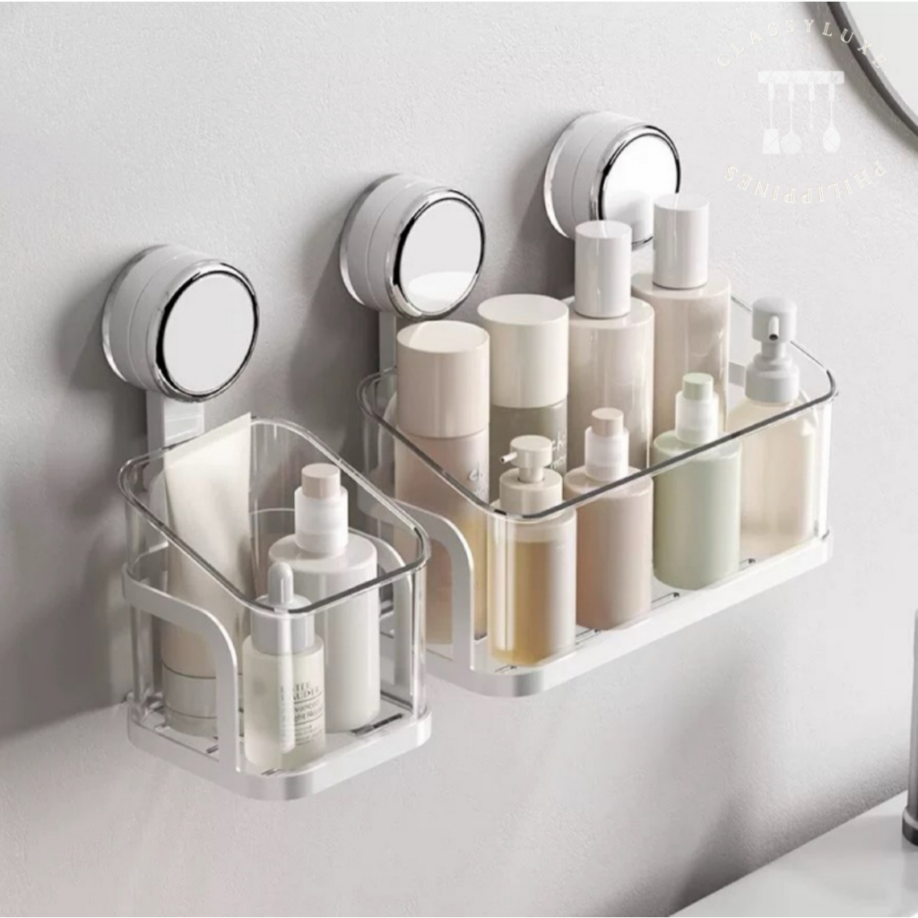 Classy Luxe Bathroom Drainage Rack Organizer Suction Hook Rack Vacuum ...