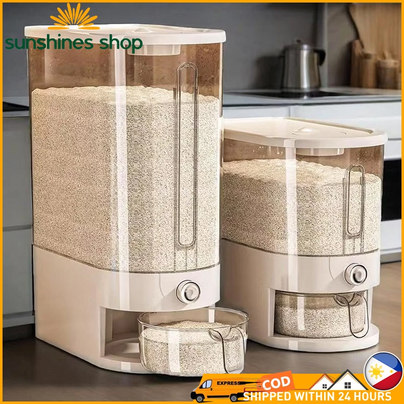 10KG Rice Dispenser Rice Storage Box Organizer Insect-Proof Sealed ...