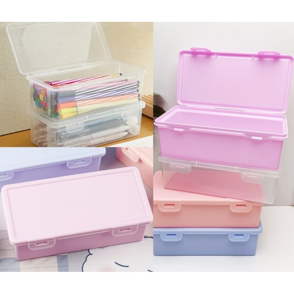 1PC Transparent Plastic Pencil Storage Case Large Capacity Sundries ...
