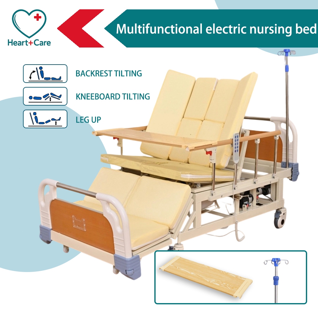 Multifunctional electric nursing bed for elderly with lifting bed and ...