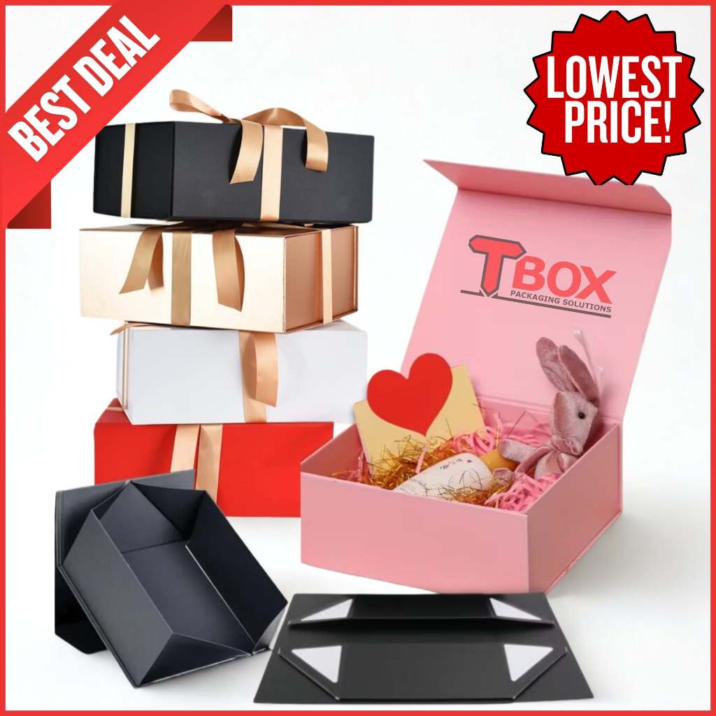 Portable Gift Box with Magnetic Closure - Flip Top Folding Hard Case ...