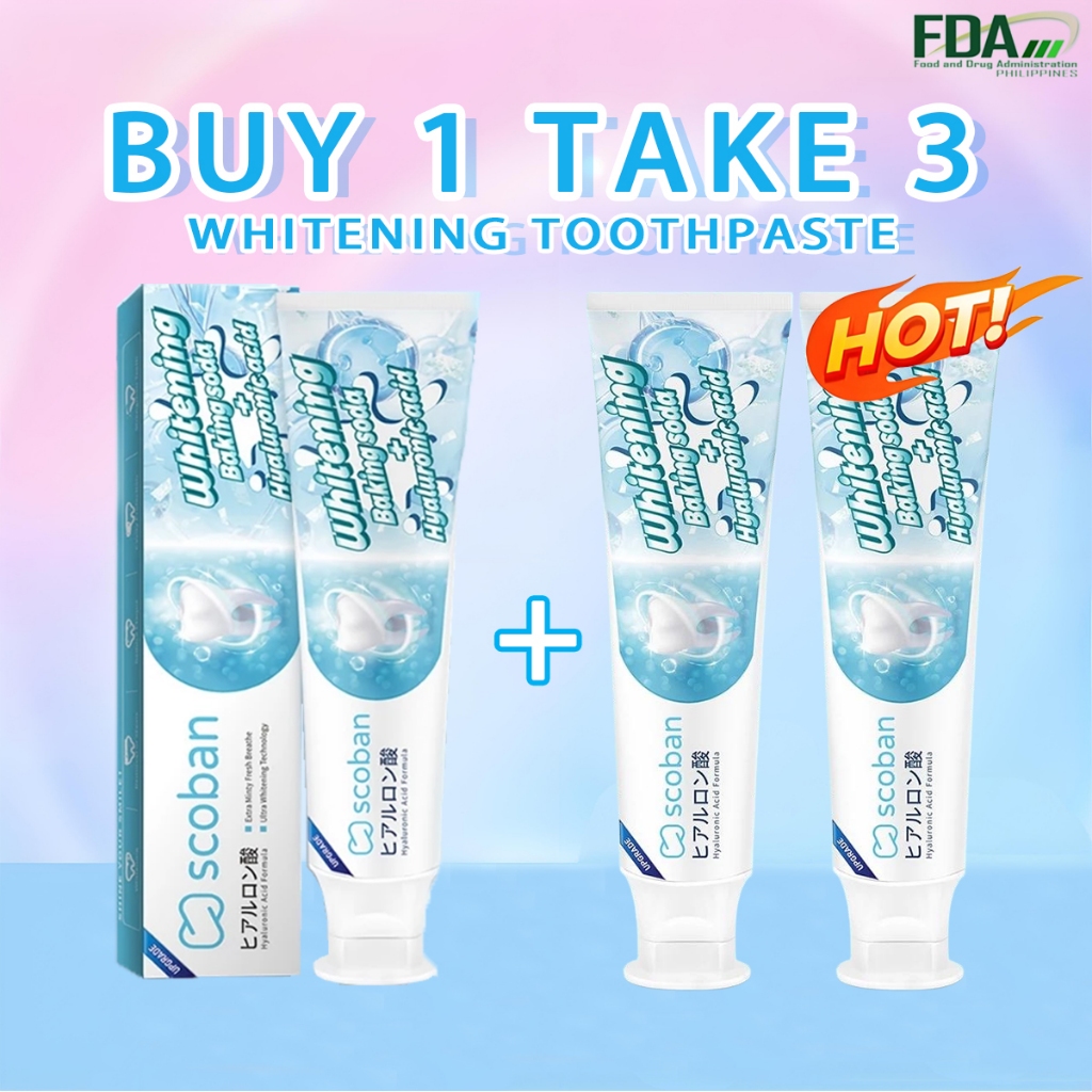 Buy 1 Get 3 SCOBAN Whitening Toothpaste Japan Hyaluronic Acid Dual ...