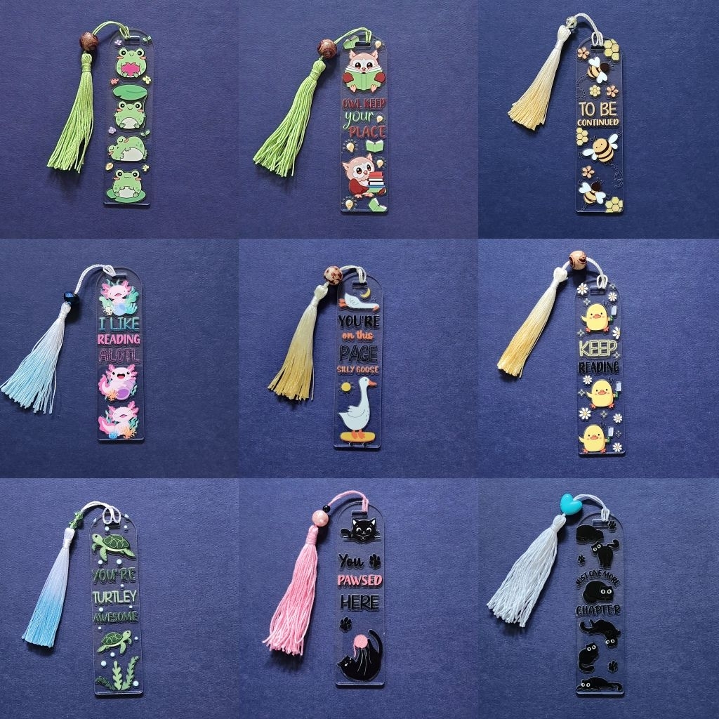 Witty Animal BOOKMARKS - UV DTF on Acrylic (Double Sided) | Shopee ...